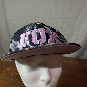 Fox Head Racing Free Fallin Baseball Cap Adjustable Hat Black Magenta Tie Dye